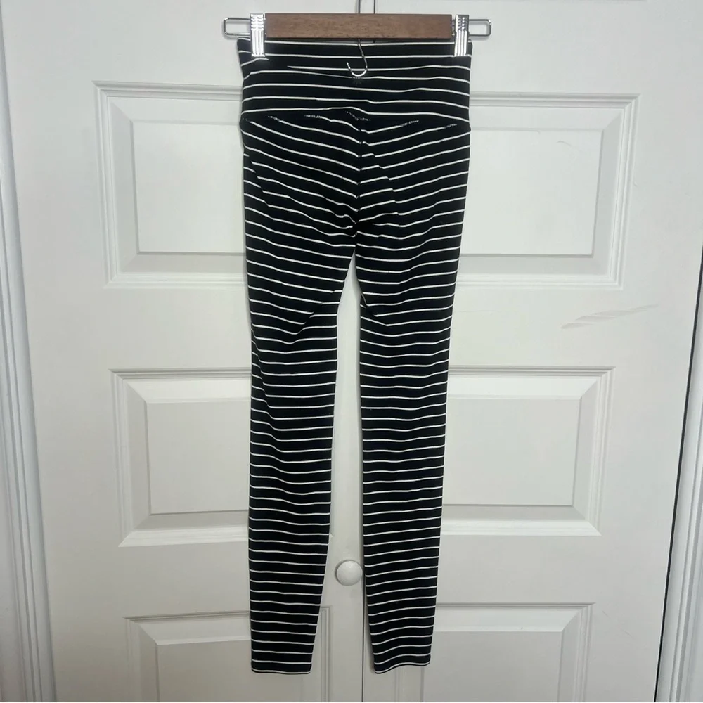 Athleta Striped Leggings – Size XXS – Black & White High Rise - Picture 3 of 4